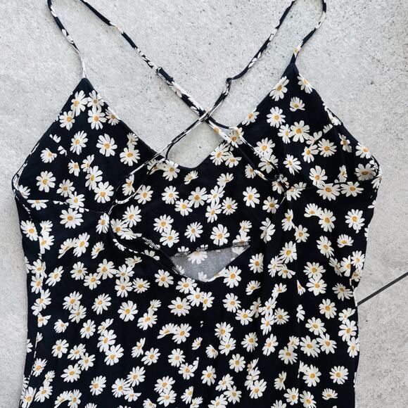Reformation Daisy Print Floral Cross Strap Dress Womens 10 - Picture 5 of 8